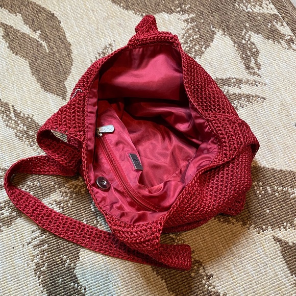 Deep Red ‘The Sak’ Crochet Shoulder Bag Set - Picture 9 of 13